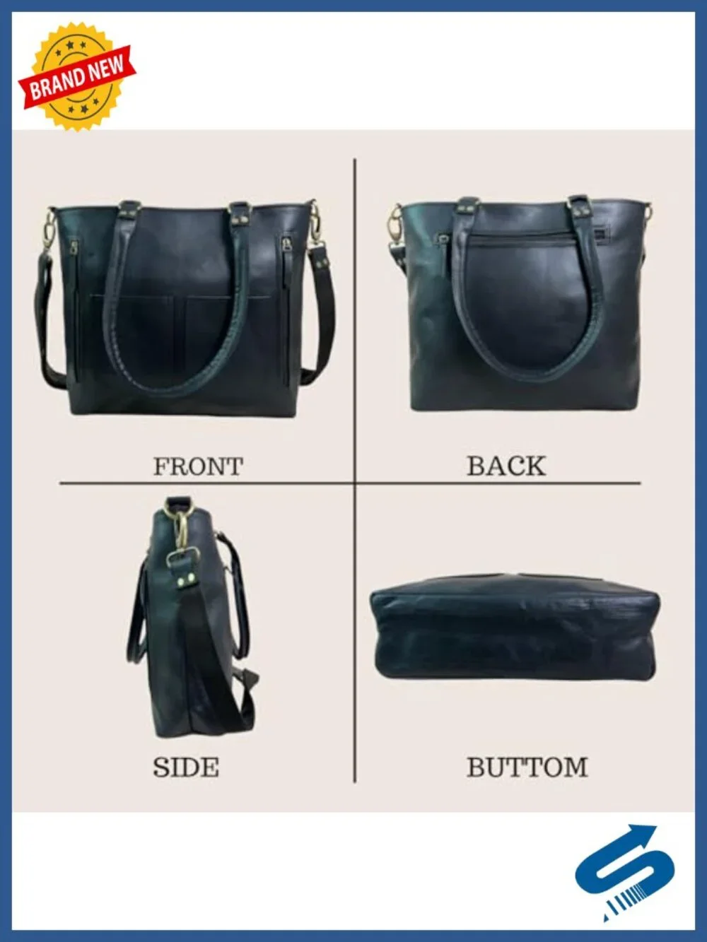 Genuine Leather Satchel Shoulder Bag Handbag Tote Crossbody
